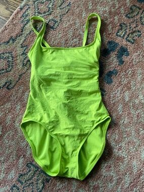 Michael Kors Women’s one piece bathing suit, neon lime green, size 12